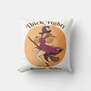 Thick Zights Broom Rides Ghost Halloween Groovy Kissen