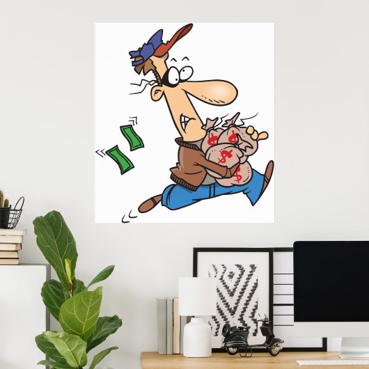 Thief Stealing Money Poster (Heimbüro)