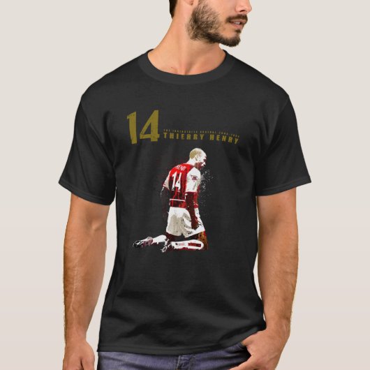 Thierry henry 14 auf dunkelrot T-Shirt (Vorderseite)