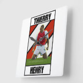 Thierry Henry Quadratische Wanduhr (Winkel)