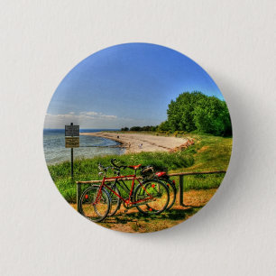 Thiessow Strand auf Ruegen Insel Button