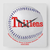 Thillens Stadium, Chicago, Illinois Quadratische Wanduhr (Vorderseite)
