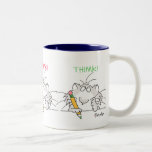 THIMK! von Boynton Zweifarbige Tasse<br><div class="desc">Eine intellektuelle Katze bietet ein Wort der Weisheit. Etwas hastig.</div>