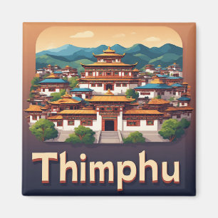 Thimphu Bhutan Stadt Reise Geschenk Erinnerung 🗺️ Magnet