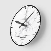 Thimphu Uhrstadt Linienkunst Runde Wanduhr (Winkel)