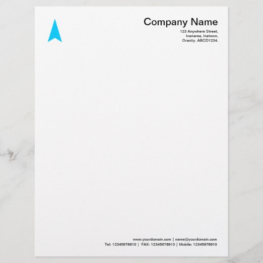 Thin Arrow - Sky Blue Briefbogen (Vorderseite)