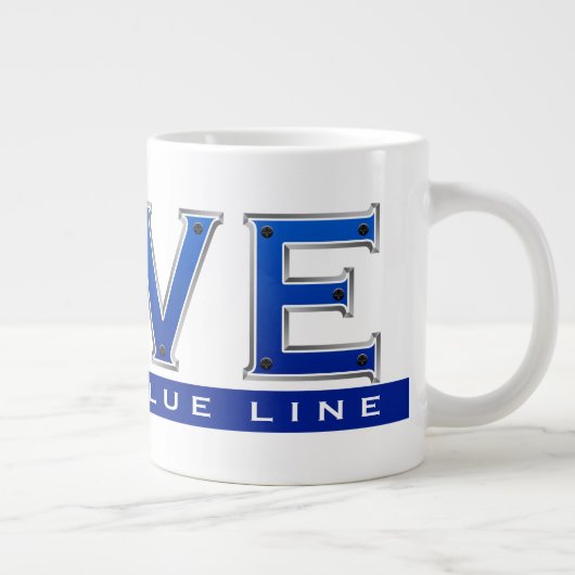 Thin Blue Line 15oz Jumbo-Tasse (Rechts)