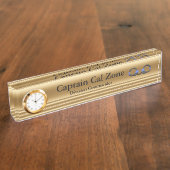 Thin Blue Line - 24 Karat Gold Look Namensplakette (Seite)