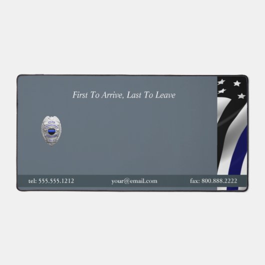 Thin Blue Line 911 Abzeichen Schreibtischunterlage (Vorderseite)
