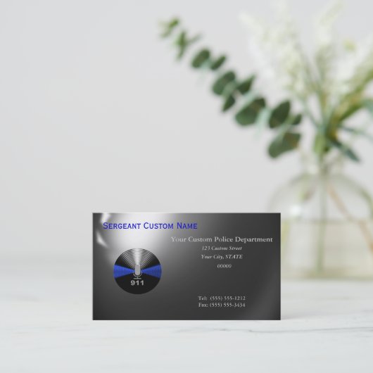Thin Blue Line - 911 Visitenkarte (Stehend Vorderseite)