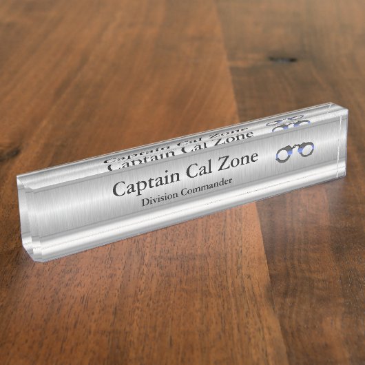 Thin Blue Line - .999 Silver Look Namensplakette (Seite)