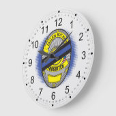 Thin Blue Line Abzeichen Große Wanduhr (Winkel)
