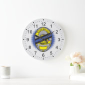 Thin Blue Line Abzeichen Große Wanduhr (Zuhause)