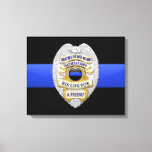 Thin Blue Line & Abzeichen Leinwanddruck (Vorderseite)