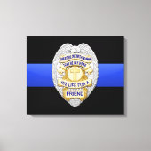 Thin Blue Line & Abzeichen Leinwanddruck (Vorderseite)