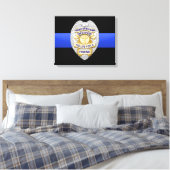 Thin Blue Line & Abzeichen Leinwanddruck (Insitu (Schlafzimmer))