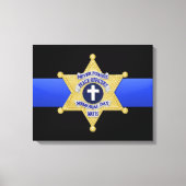 Thin Blue Line & Abzeichen Leinwanddruck (Vorderseite)