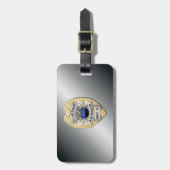 Thin Blue Line Abzeichen mit Button auf Umkehrseit Gepäckanhänger (Vorderseite vertikal)