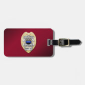 Thin Blue Line Abzeichen mit Button auf Umkehrseit Gepäckanhänger (Vorderseite horizontal)