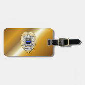 Thin Blue Line Abzeichen mit Button auf Umkehrseit Gepäckanhänger (Vorderseite horizontal)