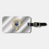 Thin Blue Line Abzeichen mit Button auf Umkehrseit Gepäckanhänger (Vorderseite horizontal)