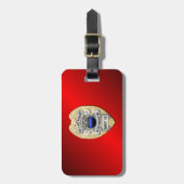 Thin Blue Line Abzeichen mit Button auf Umkehrseit Gepäckanhänger (Vorderseite vertikal)