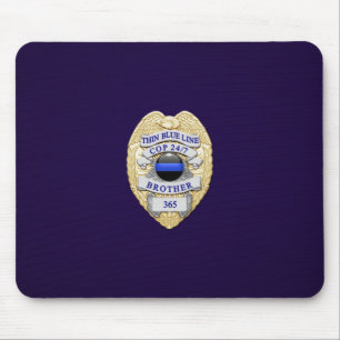 Thin Blue Line Abzeichen Mousepad