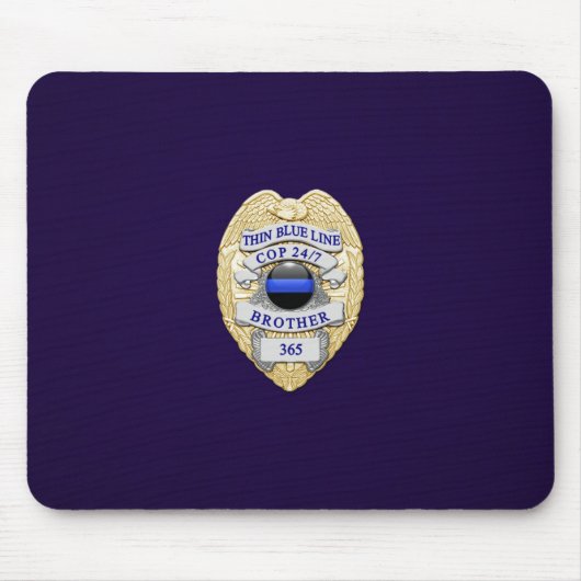 Thin Blue Line Abzeichen Mousepad (Vorne)