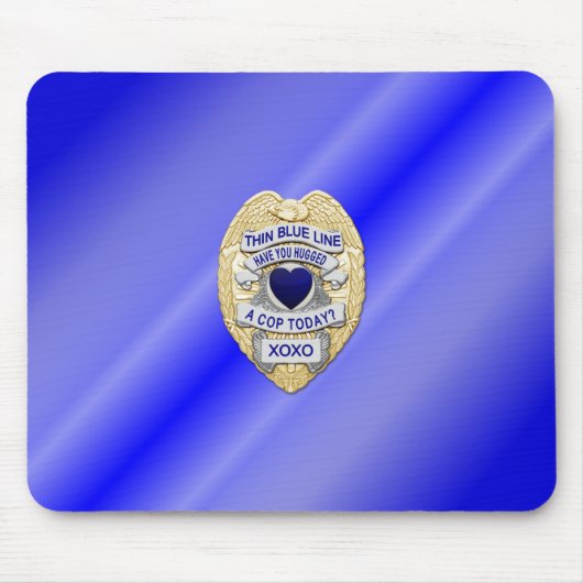 Thin Blue Line Abzeichen Mousepad (Vorne)