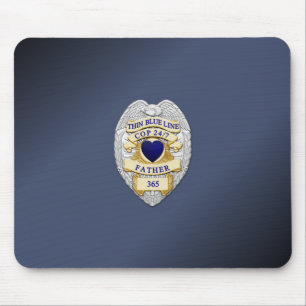 Thin Blue Line Abzeichen Mousepad