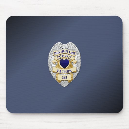Thin Blue Line Abzeichen Mousepad (Vorne)