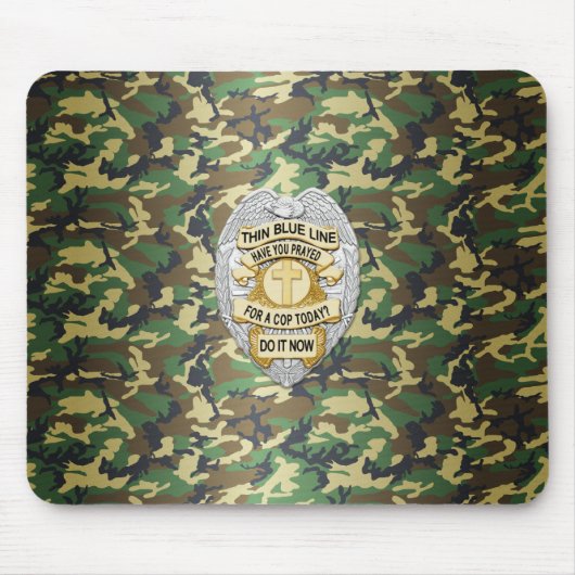 Thin Blue Line Abzeichen Mousepad (Vorne)