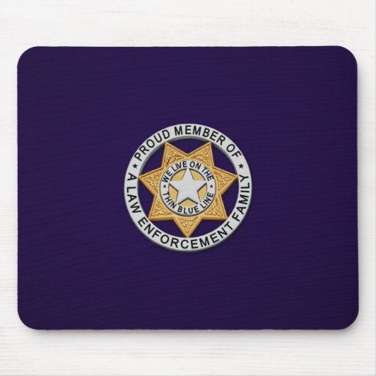 Thin Blue Line Abzeichen Mousepad (Vorne)