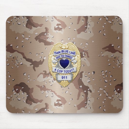 Thin Blue Line Abzeichen Mousepad (Vorne)