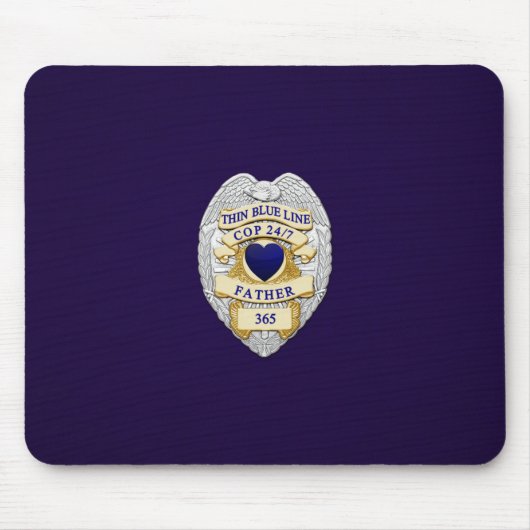 Thin Blue Line Abzeichen Mousepad (Vorne)