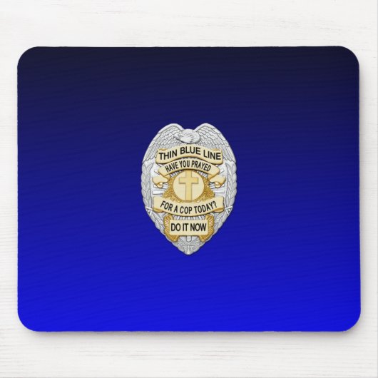 Thin Blue Line Abzeichen Mousepad (Vorne)