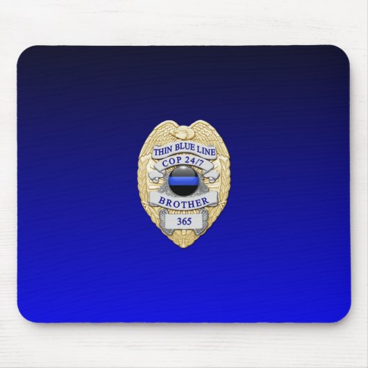 Thin Blue Line Abzeichen Mousepad (Vorne)