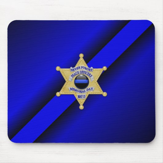 Thin Blue Line Abzeichen Mousepad (Vorne)
