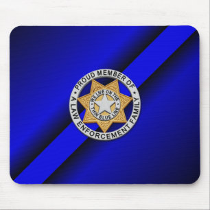 Thin Blue Line Abzeichen Mousepad