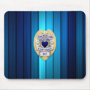 Thin Blue Line Abzeichen Mousepad