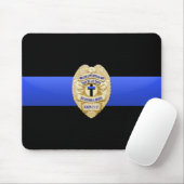 Thin Blue Line - Abzeichen Mousepad (Mit Mouse)