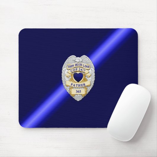 Thin Blue Line Abzeichen Mousepad (Mit Mouse)