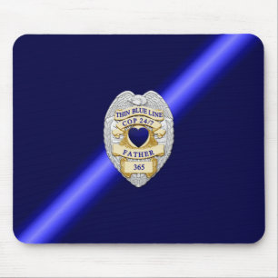 Thin Blue Line Abzeichen Mousepad