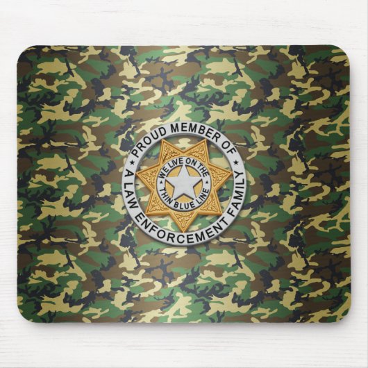 Thin Blue Line Abzeichen Mousepad (Vorne)