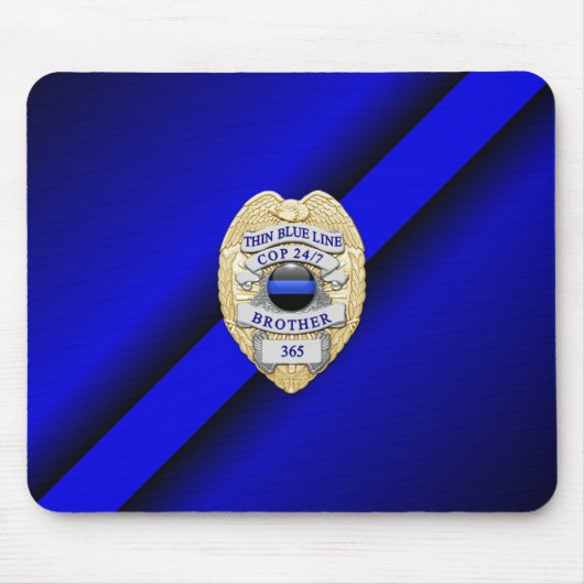 Thin Blue Line Abzeichen Mousepad (Vorne)