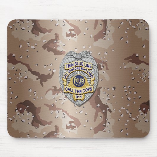Thin Blue Line Abzeichen Mousepad (Vorne)