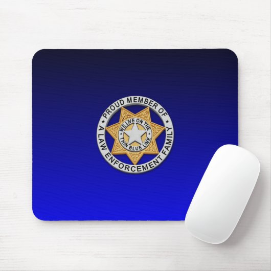 Thin Blue Line Abzeichen Mousepad (Mit Mouse)