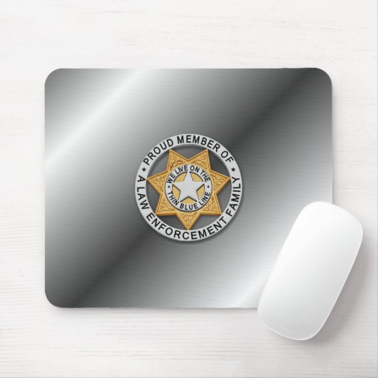 Thin Blue Line Abzeichen Mousepad (Mit Mouse)