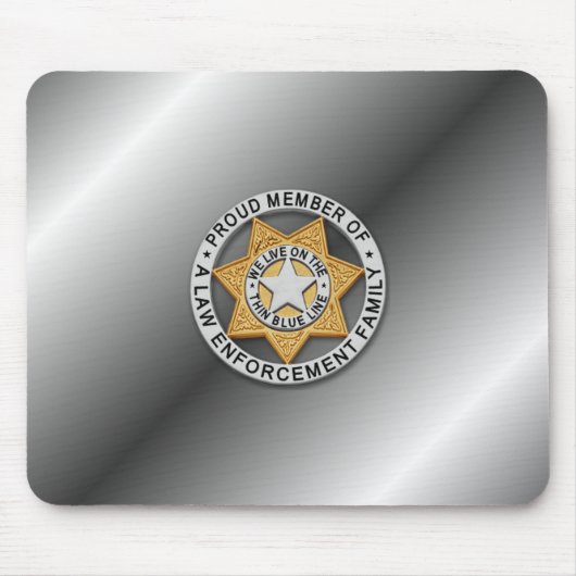 Thin Blue Line Abzeichen Mousepad (Vorne)