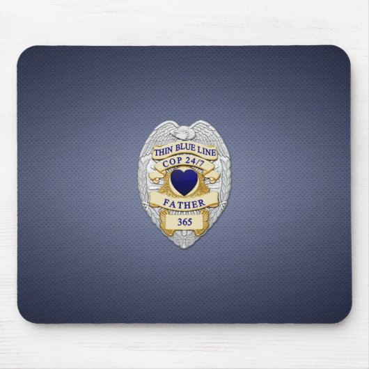 Thin Blue Line Abzeichen Mousepad (Vorne)